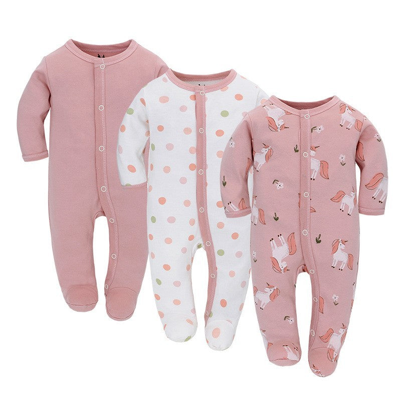 3 Pack Of Long Sleeve Baby Romper