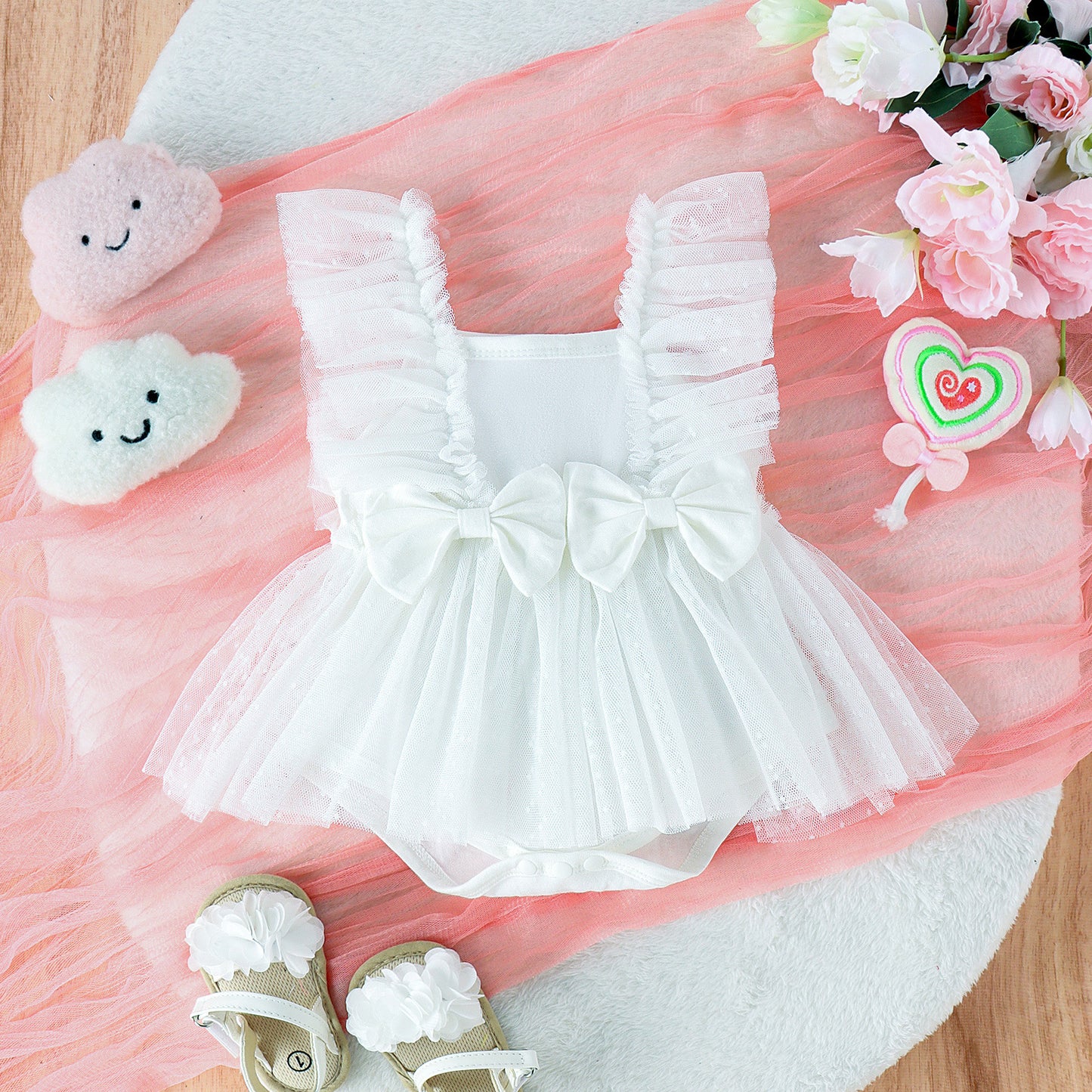 Baby Jumpsuit Net Skirt Dress