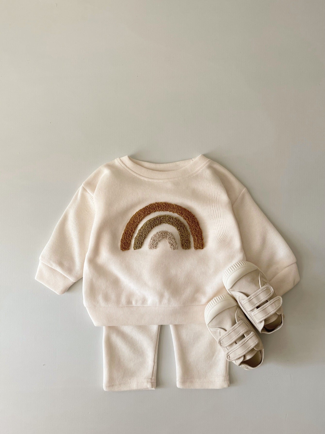 Newborn Alphabet Embroidered Baby Long Sleeve Two-piece Suit
