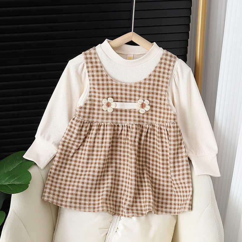 Baby Girl Round-neck Dress Suit