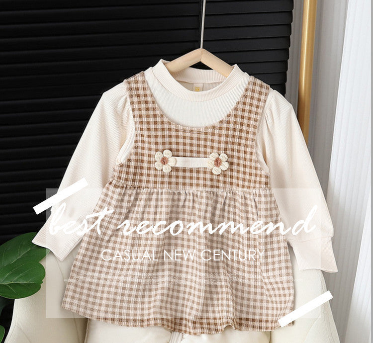 Baby Girl Round-neck Dress Suit