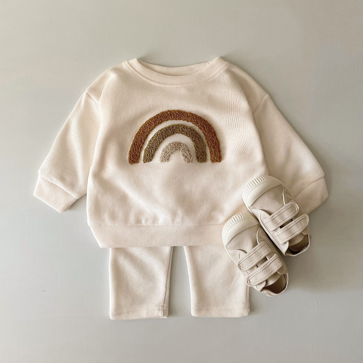 Newborn Alphabet Embroidered Baby Long Sleeve Two-piece Suit