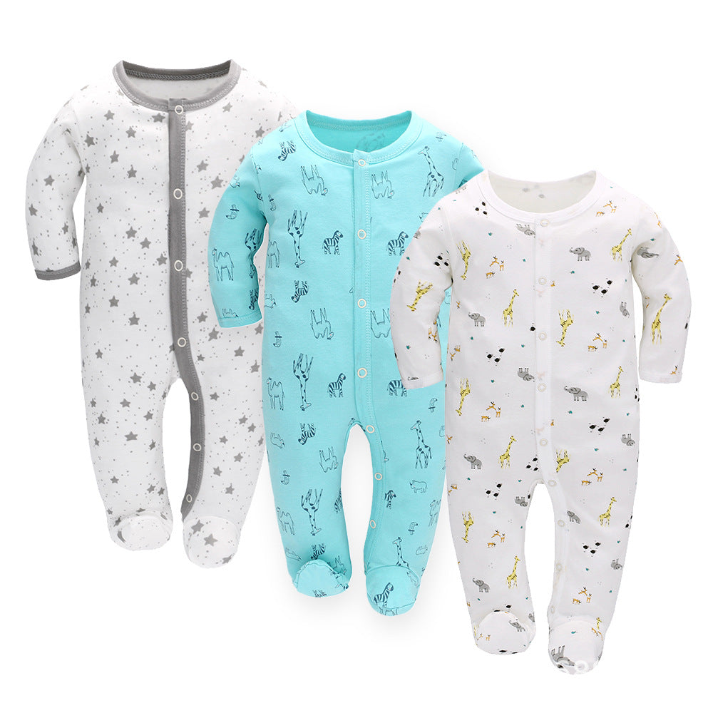 3 Pack Of Long Sleeve Baby Romper
