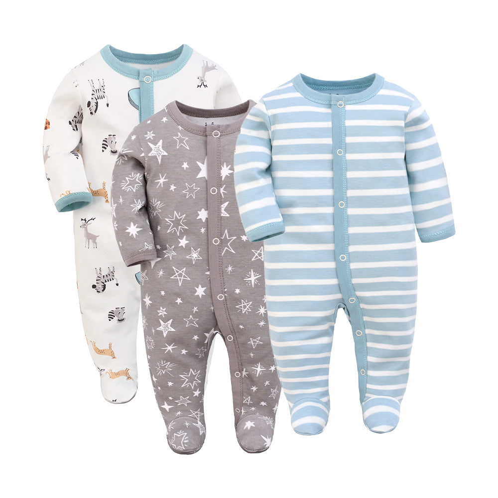 3 Pack Of Long Sleeve Baby Romper