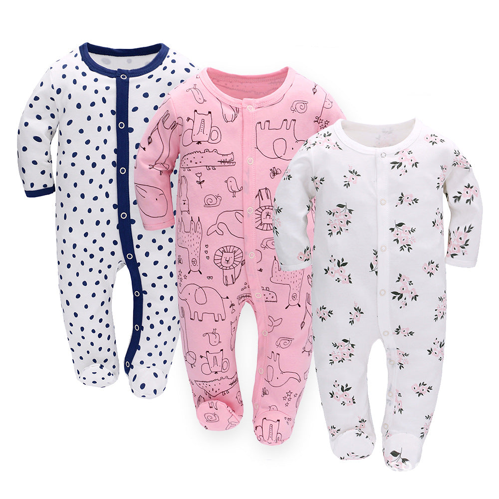 3 Pack Of Long Sleeve Baby Romper