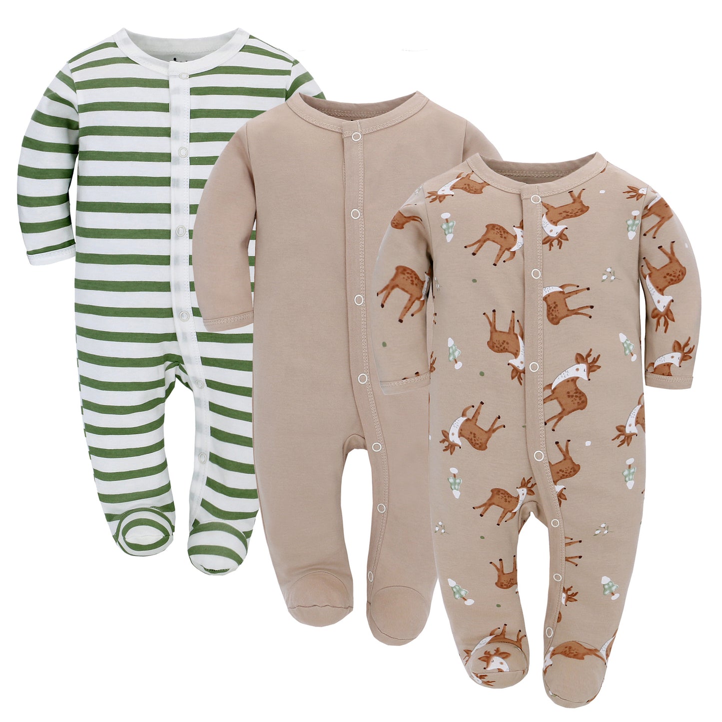 3 Pack Of Long Sleeve Baby Romper