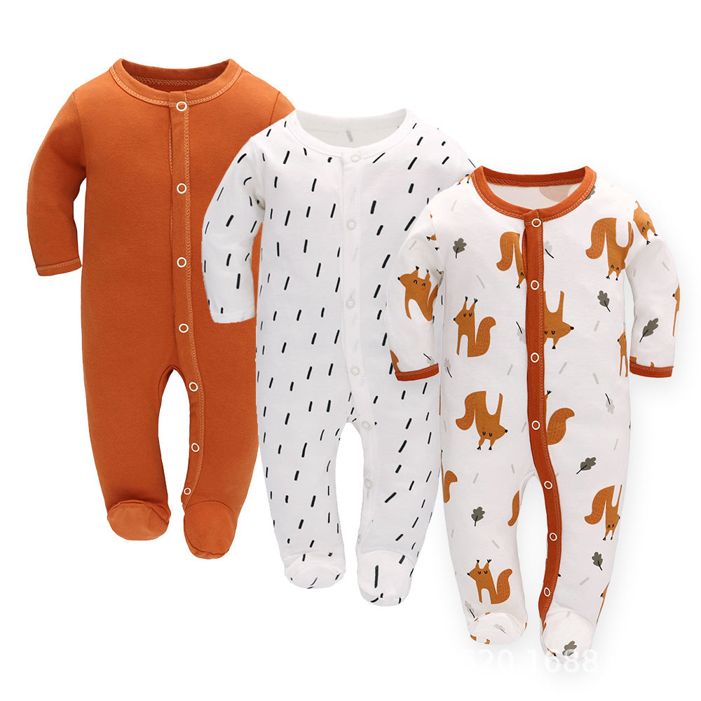 3 Pack Of Long Sleeve Baby Romper