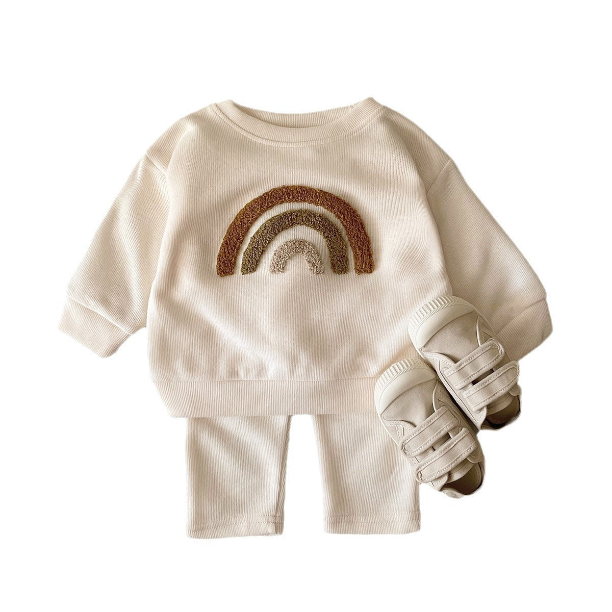 Newborn Alphabet Embroidered Baby Long Sleeve Two-piece Suit