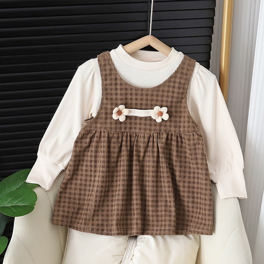 Baby Girl Round-neck Dress Suit