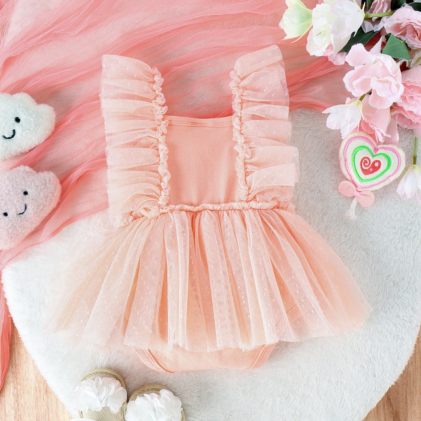 Baby Jumpsuit Net Skirt Dress