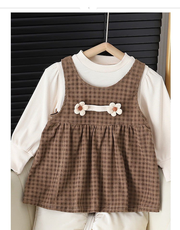 Baby Girl Round-neck Dress Suit