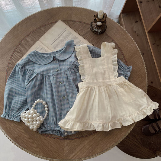 Infant Single-breasted Long Sleeve Romper