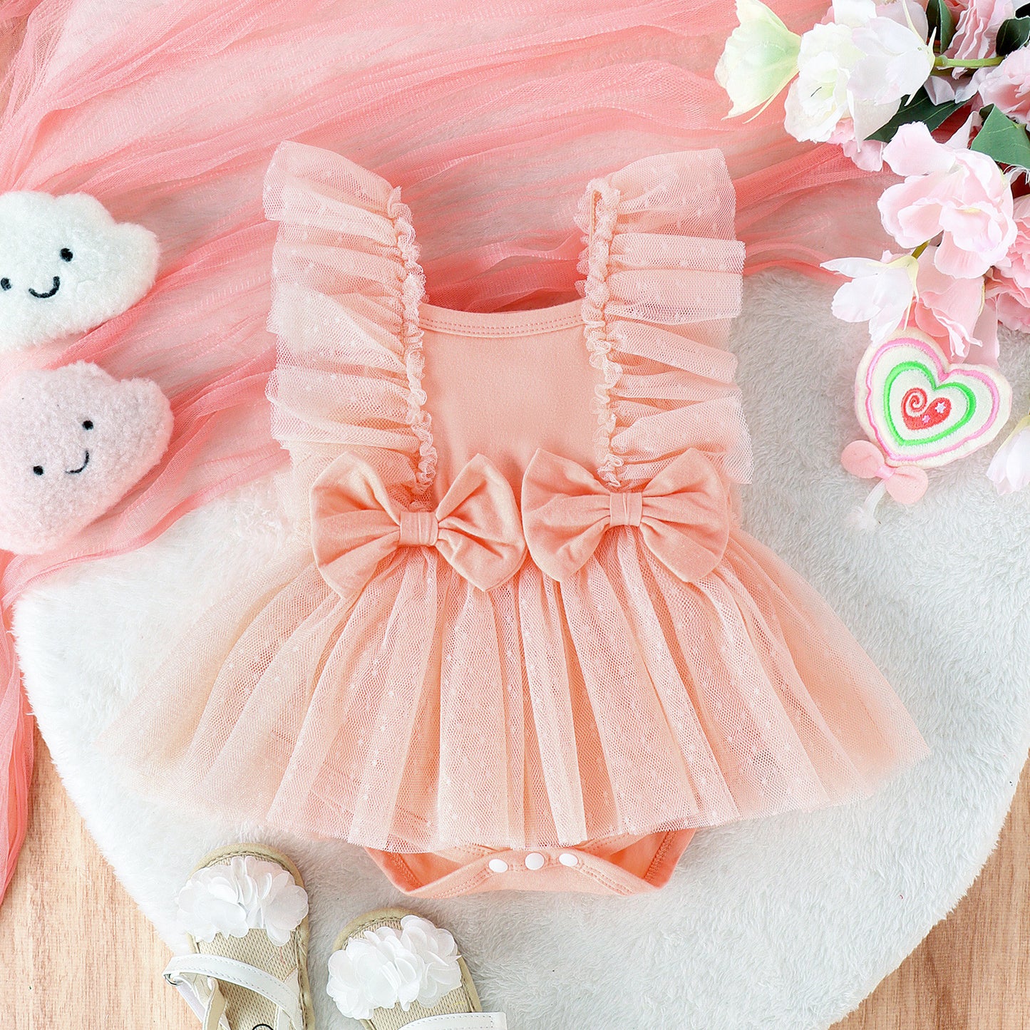 Baby Jumpsuit Net Skirt Dress