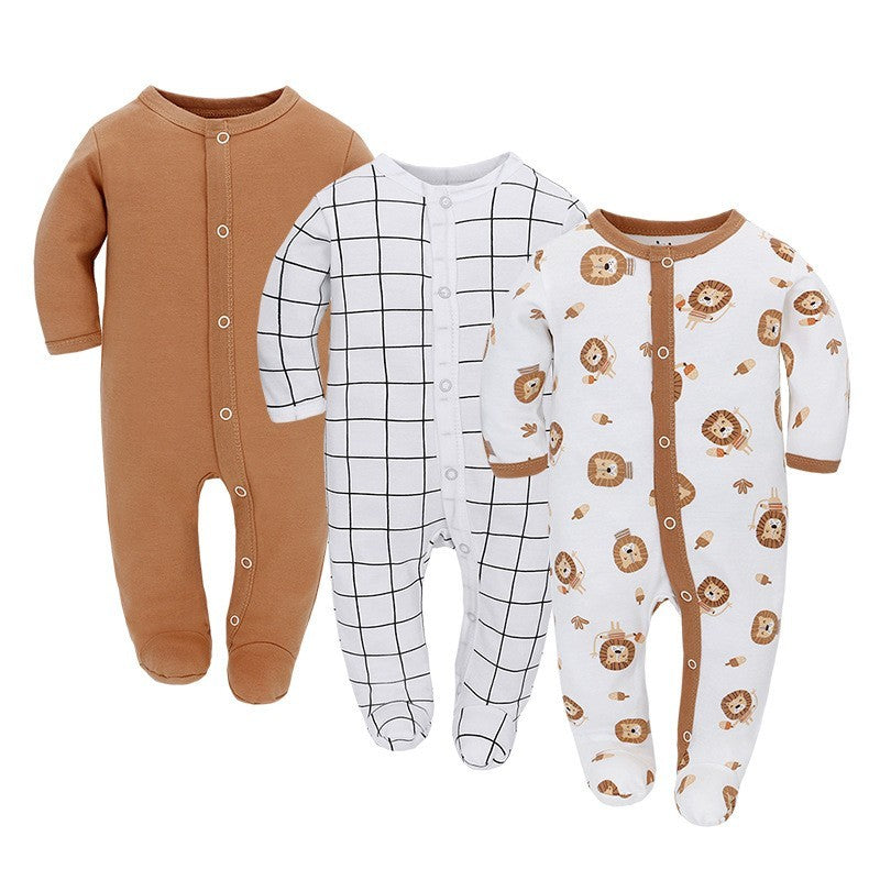3 Pack Of Long Sleeve Baby Romper